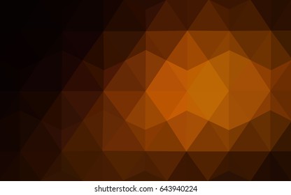 Dark Orange vector polygonal illustration, which consist of triangles. Triangular pattern for your business design. Geometric background in Origami style with gradient. 