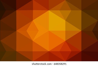 Dark Orange vector polygonal illustration, which consist of triangles. Triangular design for your business. Creative geometric background in Origami style with gradient