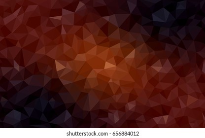 Dark Orange vector polygonal illustration, which consist of triangles. Triangular pattern for your business design. Geometric background in Origami style with gradient. 
