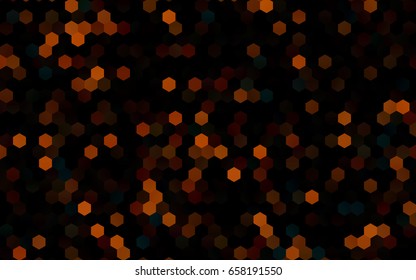 Dark Orange vector polygonal illustration, which consist of hexagons. Hexagonal design for your business. Creative geometric background in Origami style with gradient