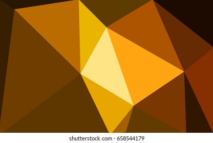 Dark Orange vector polygonal illustration, which consist of triangles. Triangular design for your business. Creative geometric background in Origami style with gradient