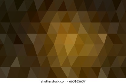 Dark Orange vector polygonal illustration, which consist of triangles. Triangular pattern for your business design. Geometric background in Origami style with gradient. 