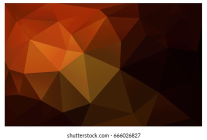 Dark Orange vector polygonal illustration, which consist of triangles. Triangular design for your business. Creative geometric background in Origami style with gradient