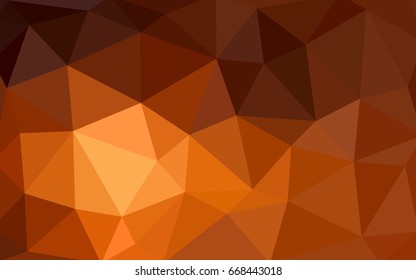 Dark Orange vector polygonal illustration, which consist of triangles. Triangular design for your business. Creative geometric background in Origami style with gradient