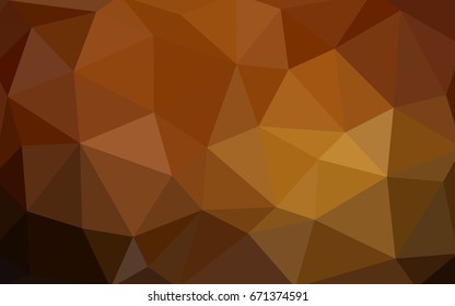 Dark Orange vector polygonal illustration, which consist of triangles. Triangular design for your business. Creative geometric background in Origami style with gradient