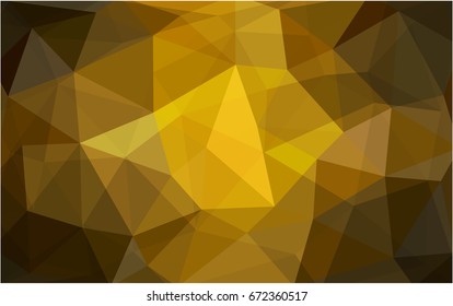 Dark Orange vector polygonal illustration, which consist of triangles. Triangular design for your business. Creative geometric background in Origami style with gradient