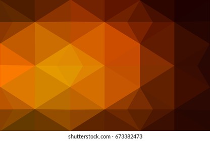 Dark Orange vector polygonal illustration, which consist of triangles. Triangular pattern for your business design. Geometric background in Origami style with gradient. 