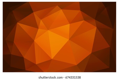 Dark Orange vector polygonal illustration, which consist of triangles. Triangular pattern for your business design. Geometric background in Origami style with gradient. 