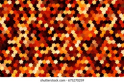 Dark Orange vector polygonal illustration, which consist of hexagons. Hexagonal design for your business. Creative geometric background in Origami style with gradient