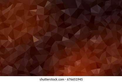 Dark Orange vector polygonal illustration, which consist of triangles. Triangular design for your business. Creative geometric background in Origami style with gradient