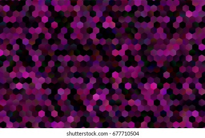 Dark Orange vector polygonal illustration, which consist of hexagons. Hexagonal pattern for your business design. Geometric background in Origami style with gradient. 