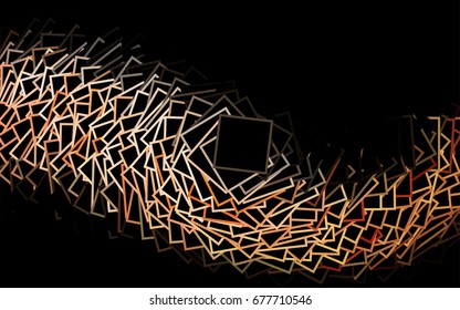 Dark Orange vector polygonal illustration consisting of rectangles. Rectangular design for your business. Creative geometric background in origami style with gradient.