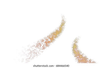 Dark Orange vector polygonal illustration, which consist of hexagons. Hexagonal pattern for your business design. Geometric background in Origami style with gradient. 