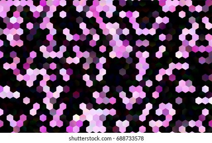 Dark Orange vector polygonal illustration, which consist of hexagons. Hexagonal pattern for your business design. Geometric background in Origami style with gradient. 