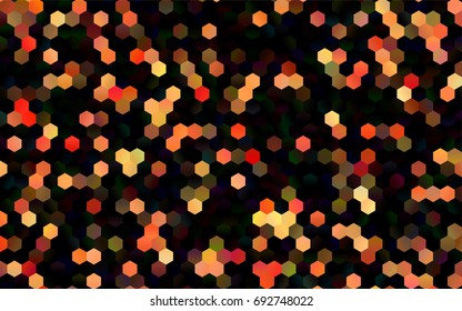 Dark Orange vector polygonal illustration, which consist of hexagons. Hexagonal design for your business. Creative geometric background in Origami style with gradient