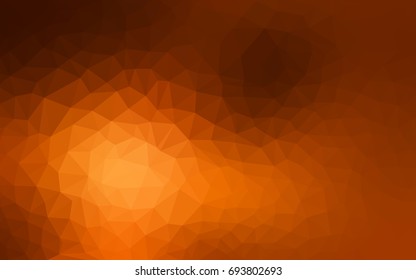 Dark Orange vector polygonal illustration, which consist of triangles. Triangular design for your business. Creative geometric background in Origami style with gradient