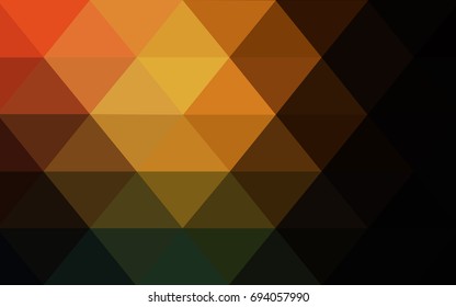 Dark Orange vector polygonal illustration, which consist of triangles. Triangular design for your business. Creative geometric background in Origami style with gradient