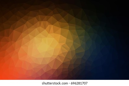 Dark Orange vector polygonal illustration, which consist of triangles. Triangular design for your business. Creative geometric background in Origami style with gradient