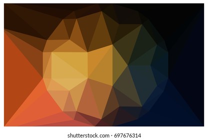 Dark Orange vector polygonal illustration, which consist of triangles with a gemstone in center. Triangular design of a huge diamond for your business. Creative geometric background of gems.