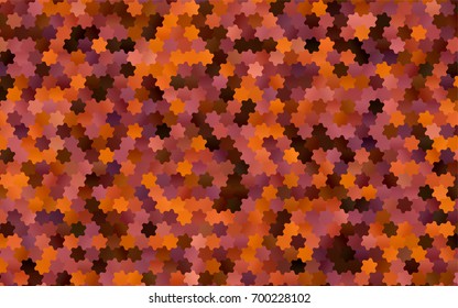 Dark Orange vector polygonal illustration, which consist of hexagons. Hexagonal pattern for your business design. Geometric background in Origami style with gradient. 