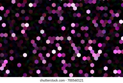 Dark Orange vector polygonal illustration, which consist of hexagons. Hexagonal design for your business. Creative geometric background in Origami style with gradient