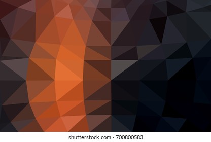 Dark Orange vector polygonal illustration, which consist of triangles. Triangular pattern for your business design. Geometric background in Origami style with gradient. 