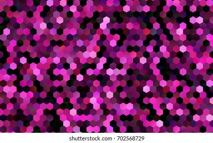Dark Orange vector polygonal illustration, which consist of hexagons. Hexagonal design for your business. Creative geometric background in Origami style with gradient