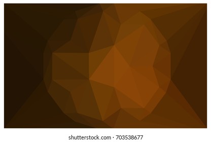Dark Orange vector polygonal illustration, which consist of triangles with a gemstone in center. Triangular design of a huge diamond for your business. Creative geometric background of gems.