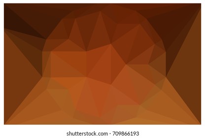 Dark Orange vector polygonal illustration, which consist of triangles with a gemstone in center. Triangular design of a huge diamond for your business. Creative geometric background of gems.