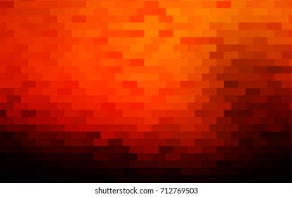 Dark Orange vector polygonal illustration, which consist of rectangles. Rectangular pattern for your business design. Geometric background in Origami style with gradient. 