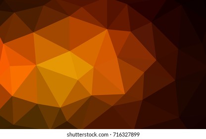 Dark Orange vector polygonal illustration, which consist of triangles. Triangular pattern for your business design. Geometric background in Origami style with gradient. 