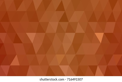 Dark Orange vector polygonal illustration, which consist of triangles. Triangular design for your business. Creative geometric background in Origami style with gradient