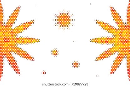 Dark Orange vector polygonal illustration, which consist of hexagons. Hexagonal pattern for your business design. Geometric background in Origami style with gradient. 