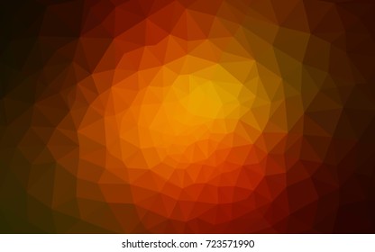 Dark Orange vector polygonal illustration, which consist of triangles. Triangular design for your business. Creative geometric background in Origami style with gradient