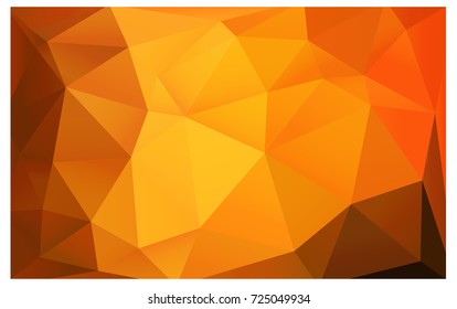 Dark Orange vector polygonal illustration, which consist of triangles. Triangular pattern for your business design. Geometric background in Origami style with gradient. 