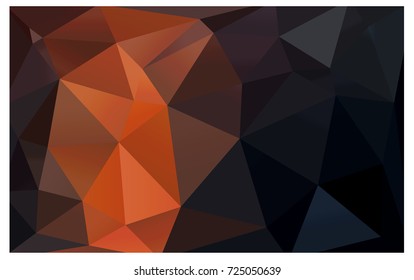 Dark Orange vector polygonal illustration, which consist of triangles. Triangular pattern for your business design. Geometric background in Origami style with gradient. 