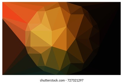 Dark Orange vector polygonal illustration, which consist of triangles with a gemstone in center. Triangular design of a huge diamond for your business. Creative geometric background of gems.