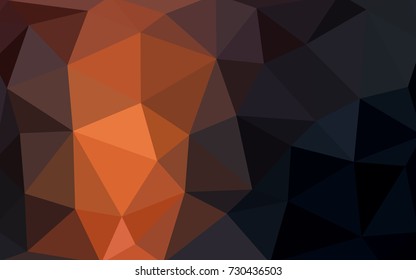 Dark Orange vector polygonal illustration, which consist of triangles. Triangular pattern for your business design. Geometric background in Origami style with gradient. 