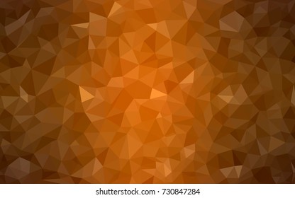 Dark Orange vector polygonal illustration, which consist of triangles. Triangular design for your business. Creative geometric background in Origami style with gradient