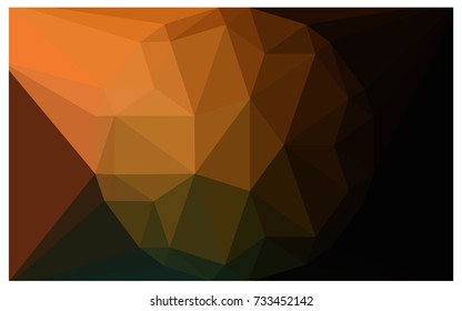 Dark Orange vector polygonal illustration, which consist of triangles with a gemstone in center. Triangular design of a huge diamond for your business. Creative geometric background of gems.