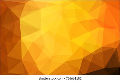 Dark Orange vector polygonal illustration, which consist of triangles. Triangular pattern for your business design. Geometric background in Origami style with gradient. 