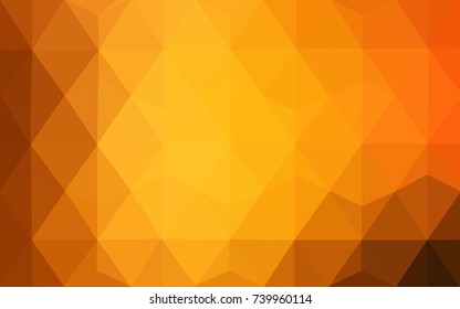 Dark Orange vector polygonal illustration, which consist of triangles. Triangular pattern for your business design. Geometric background in Origami style with gradient. 