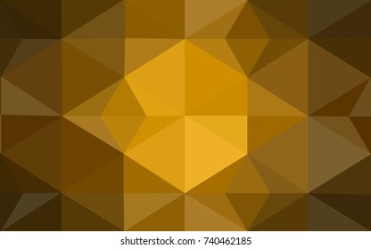 Dark Orange vector polygonal illustration, which consist of triangles. Triangular design for your business. Creative geometric background in Origami style with gradient