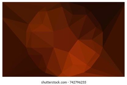 Dark Orange vector polygonal illustration, which consist of triangles with a gemstone in center. Triangular design of a huge diamond for your business. Creative geometric background of gems.