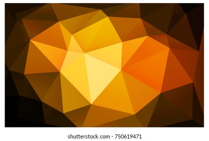 Dark Orange vector polygonal illustration, which consist of triangles. Triangular design for your business. Creative geometric background in Origami style with gradient