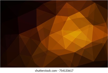 Dark Orange vector polygonal illustration, which consist of triangles. Triangular pattern for your business design. Geometric background in Origami style with gradient. 