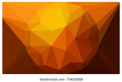 Dark Orange vector polygonal illustration, which consist of triangles with a gemstone in center. Triangular design of a huge diamond for your business. Creative geometric background of gems.
