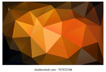 Dark Orange vector polygonal illustration, which consist of triangles. Triangular pattern for your business design. Geometric background in Origami style with gradient. 