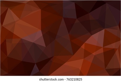 Dark Orange vector polygonal illustration, which consist of triangles. Triangular design for your business. Creative geometric background in Origami style with gradient