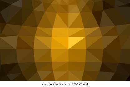 Dark Orange vector polygonal illustration, which consist of triangles. Triangular design for your business. Creative geometric background in Origami style with gradient